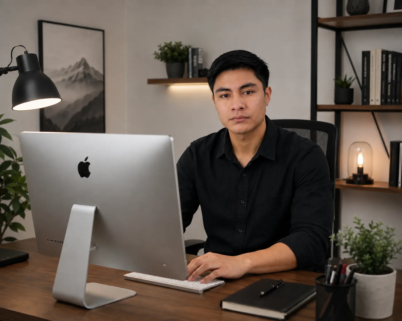 Jheferson Cholan frente a su equipo de trabajo
